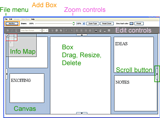 Story Lite Help screen labeled